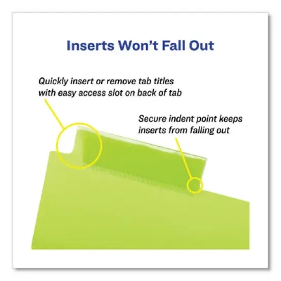 Avery Insertable Big Tab Plastic 2-Pocket Dividers, 8-Tab, 11.13 x 9.25, Assorted, 1 Set image {6}