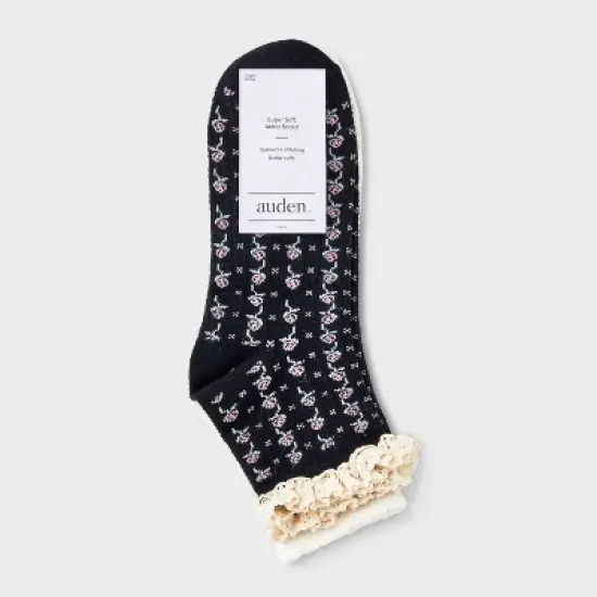 Women's Floral Lace and Pointelle 2pk Ankle Socks - Auden&trade; 4-10 image {1}