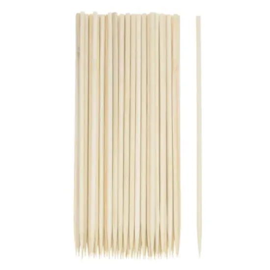 Unique Bargains Bamboo Barbecue Skewers Sticks Wooden Cocktail Picks 100 Pcs image {5}