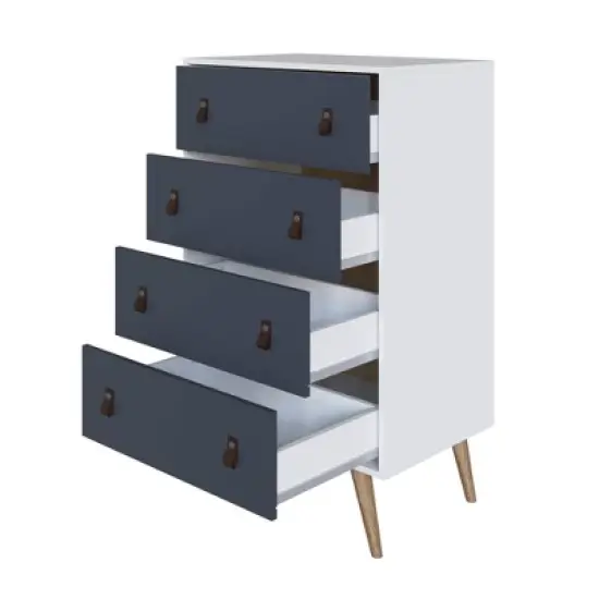 Set of 2 Amber 4 Tall Drawer Dresser - Manhattan Comfort image {3}