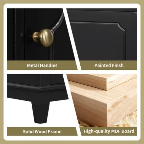 JUJABU 30" Freestanding Bathroom Vanity with Ceramic Basin, Soft-Close Door, 3 Drawers & Storage Shelves image {8}