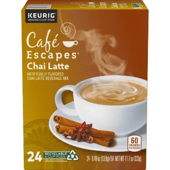 Caf&eacute; Escapes Chai Latte Coffee Pods Flavored Coffee Dark Roast - 24ct image {6}