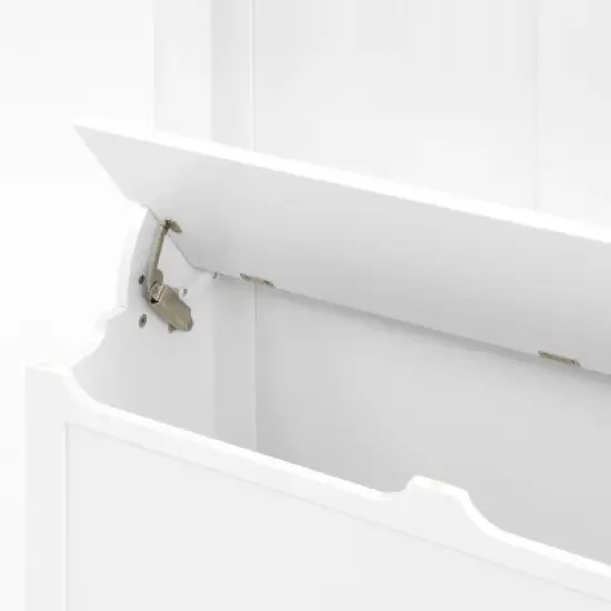 Entryway Hall Tree With Shoe Bench, Coat Rack with Flip Top Storage Bench & 5 Hooks, Coat Rack Storage Shelf for Small Spaces Living Room Hallway image {6}