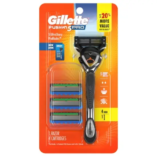 Gillette ProGlide Razor for Men - Handle + 4 Blade Refills image {1}