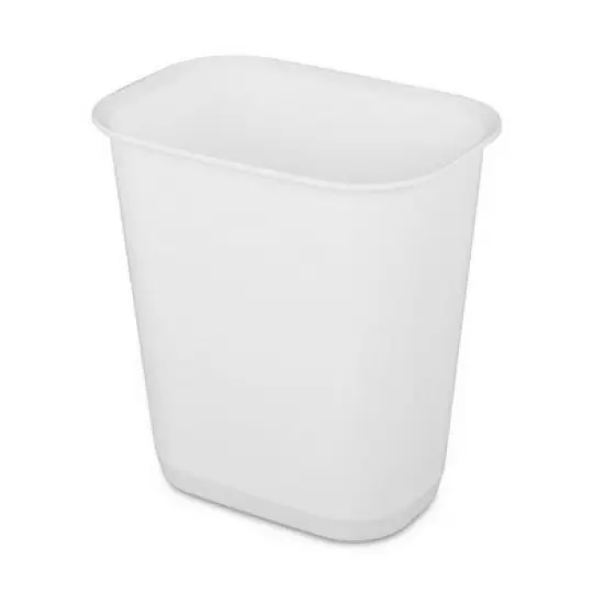 Sterilite 3 Gallon Rectangular Wastebasket with Sloped Rim and Textured Surface for Laundry Area, Bedroom, Office, Kitchen, and Home Use image {1}