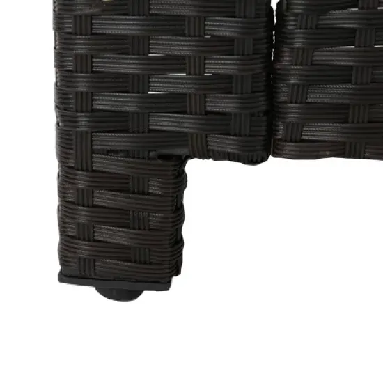 Outdoor Sofa, Single Sofa, Water-Resistant Cushions, Woven Texture, Sofa for 3 People, Iron Frame, Armless Sofa-Coolbibila image {6}