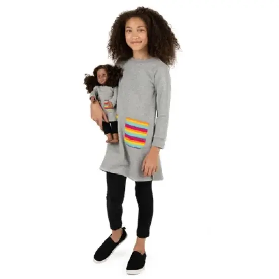 Leveret Girls and Doll Matching Sweatshirt Tunic Dress image {10}
