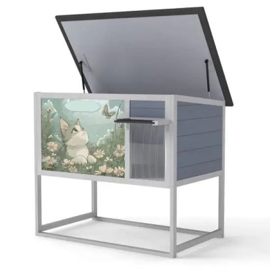 Wood  Outdoor Cat House image {2}