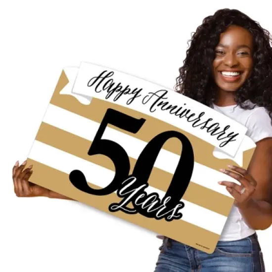 Big Dot of Happiness We Still Do - 50th Wedding Anniversary - Anniversary Party Yard Sign Lawn Decorations-Happy Anniversary 50 Years Party Yardy Sign image {5}