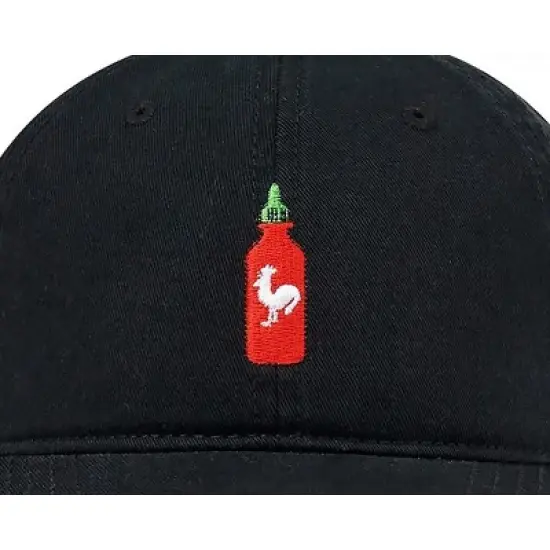 Sriracha Bottle With Chicken Embroidered Adjustable Hat For Men OSFM image {4}
