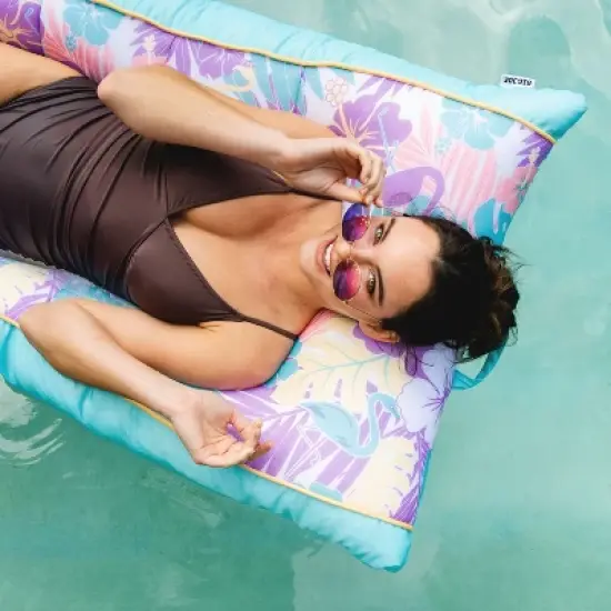 Big Joe Kona Pool Float, No Inflation Needed, Lounger with Headrest, Quick Draining Fabric image {2}