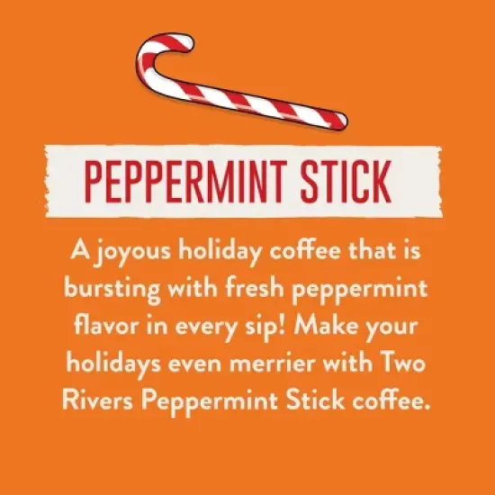 Two Rivers Coffee  Flavored Ground Coffee, Peppermint Stick, 10 oz. Bag, 6 pack image {3}