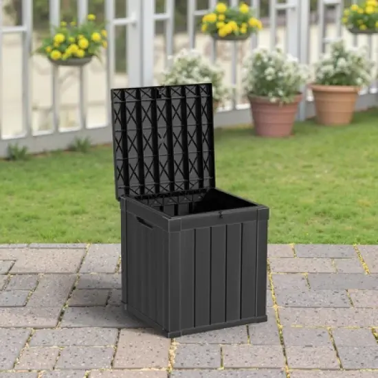 MAYEERTY 50 Gallon Large Capacity Outdoor Deck Box for Patio Furniture Cushions, Pillow with Wheels, Black image {4}
