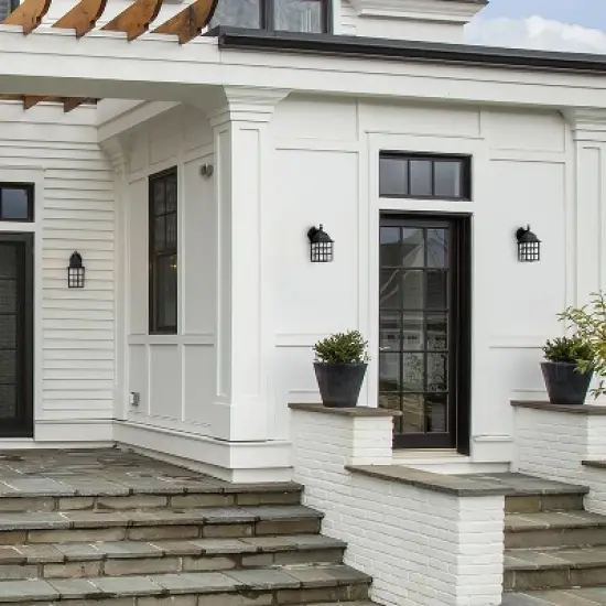 C Cattleya 2 Pack Dusk to Dawn Outdoor Wall Sconce Light with Water Glass Shade image {5}