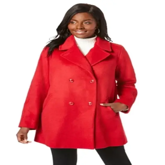 Jessica London Women&rsquo;s Plus Size A-Line Peacoat image {4}
