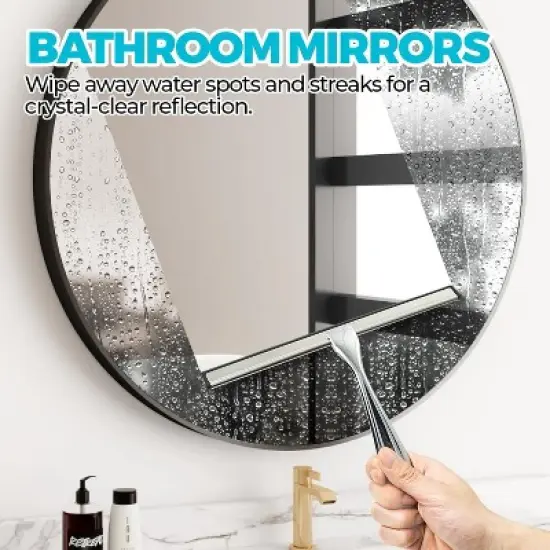 Maison All-Purpose Stainless Steel Shower Squeegee 10inch (2 Pack) image {3}