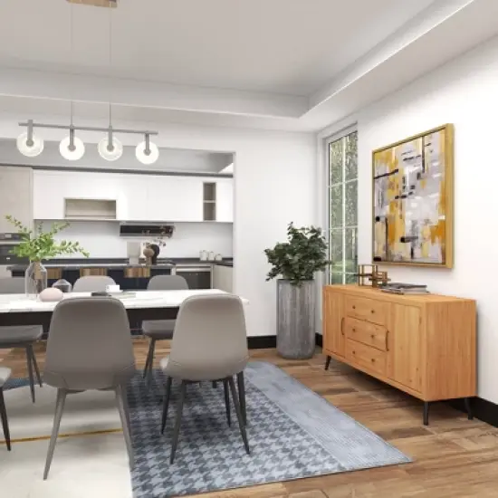 Modern Wood Sideboard Buffet Light Brown - Olivia & May image {25}