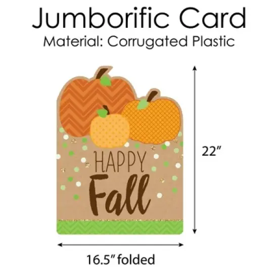 Big Dot of Happiness Pumpkin Patch - Fall, Halloween or Thanksgiving Giant Greeting Card - Big Shaped Jumborific Card image {3}
