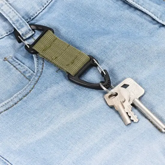 Unique Bargains Belt Keeper Key Clip Hanging Buckle Keychain with Double Side Triangle Clip for Outdoor Camping Hiking image {4}