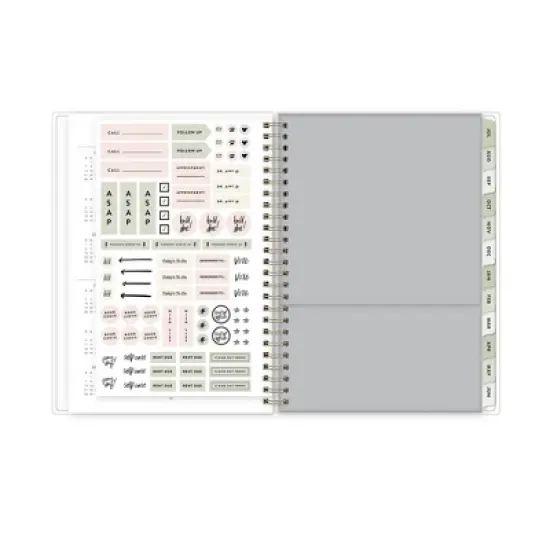 The Everygirl X Day Designer 2024-25 Weekly/Monthly Planner with Notes 8.625"x5.875" Wirebound Frosted PP Floral Olive: Student Day Planner image {6}