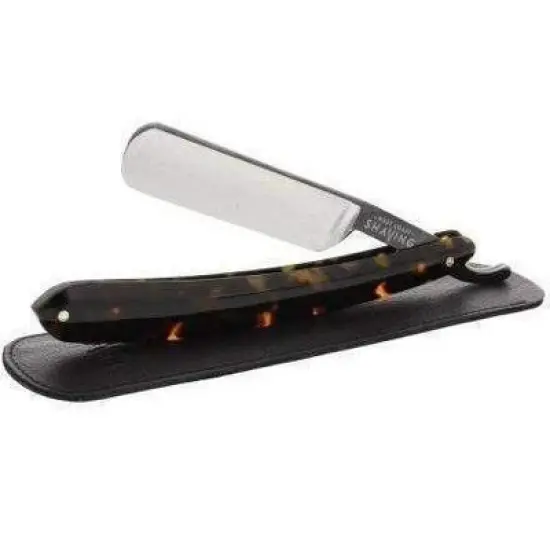 WCS Tortoise Shell Straight Razor, 5/8 Carbon Steel image {1}