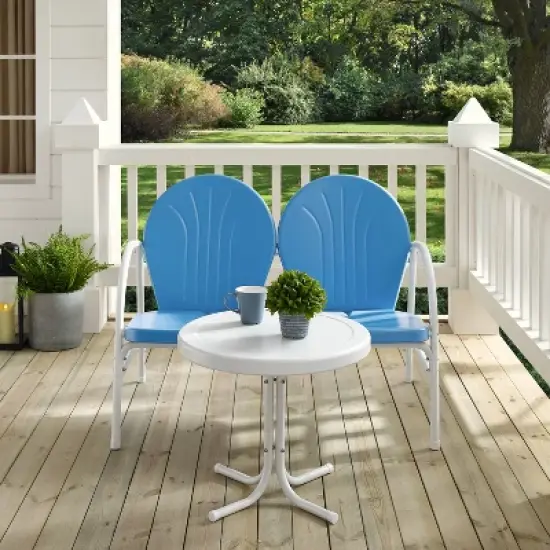 Griffith 2pc Outdoor Conversation Set - Sky Blue - Crosley image {4}