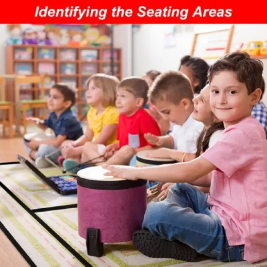 Unique Bargains Hook-and-Loop Fasteners Creating Separate Areas Carpet Marker Strips 6 Pcs image {4}