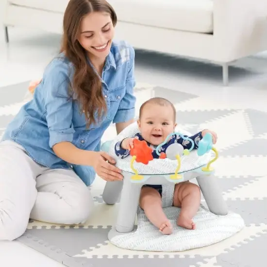 Skip Hop Baby Seat Silver Lining Cloud 2-in-1 Sit-up Chair & Activity Floor Seat - Gray image {6}