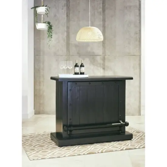Carissa Bar Serving Cart Rustic Black/Gunmetal - Picket House Furnishings image {3}