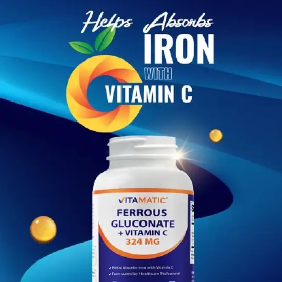 Ferrous Gluconate 324 mg + Vitamin C 100 mg (65 mg Elemental Iron) &ndash; 250 Coated Tablets image {3}