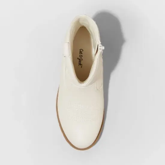 Girls' Ashleigh Zipper Western Boots - Cat & Jack&trade; Ivory image {2}