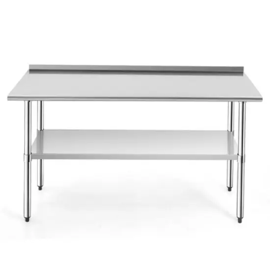Costway Stainless Steel Table for Prep & Work w/ Backsplash image {9}