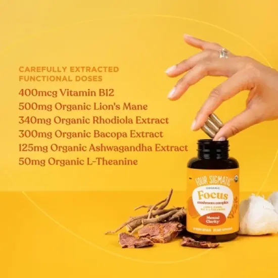 Four Sigmatic Focus Organic Mushroom Vitamin Capsules - 90ct image {6}