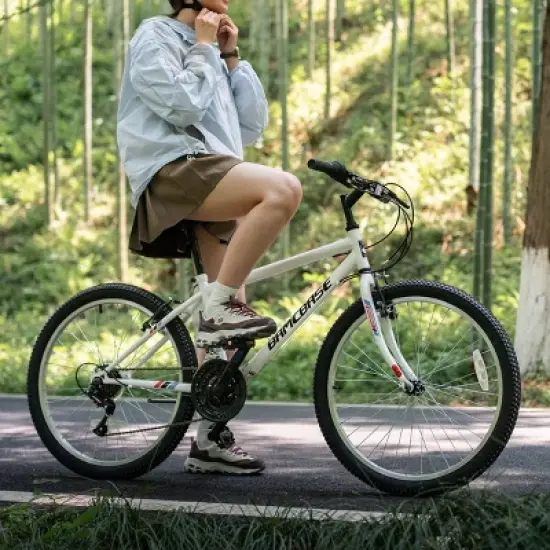 BAMCBASE 24" 26" Mountain Bike, 18 Speeds High-Carbon Steel Frame, Sport Cycling MTB Bicycle for Adult image {2}