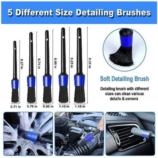 Aoibox 15Pcs Car Interior Cleaning Kit with Windshield Cleaner, Detailing Brushes, Microfiber Towels & Cleaning Gel for Car Care image {2}