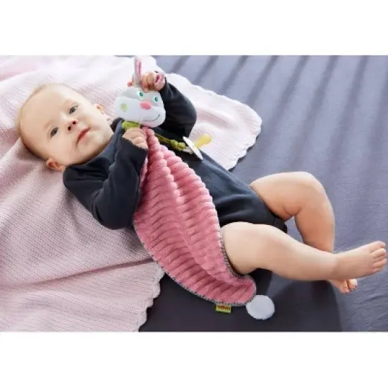 HABA Cuddly Bunny Hops Snuggly Lovey Baby Blankie image {4}