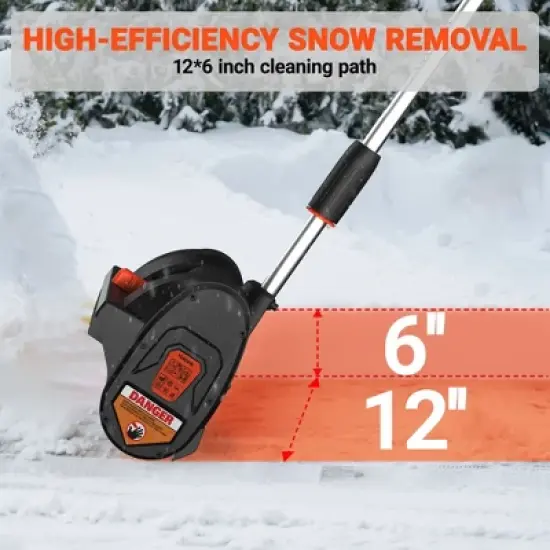 VOLTASK 24V Electric Snow Blower, 12-Inch Lightweight Snow Shovel Cordless with 4.0Ah Battery & Quick Charger Included for Walkways and Driveways image {1}