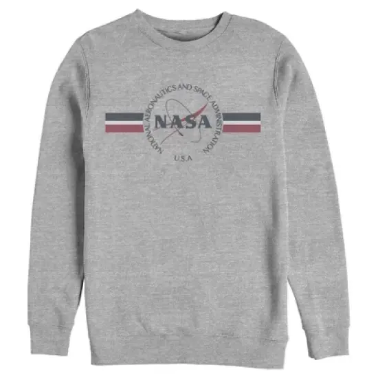 Men's NASA Red White And Blue Banner Logo Sweatshirt image {2}