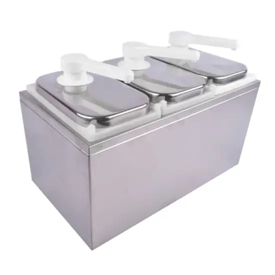 Slickblue Countertop Sauce Dispenser, Easy Pump with Rotating Nozzle, 2L to 10L Options, Stainless Steel, Silver image {14}