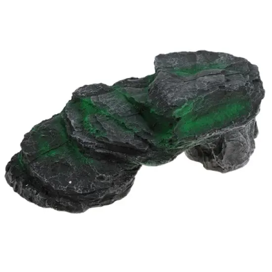 Unique Bargains Resin Tortoise Rock Turtle Basking Platform 10.8"x5.4"x3.6" Black Green 1 Pcs image {6}