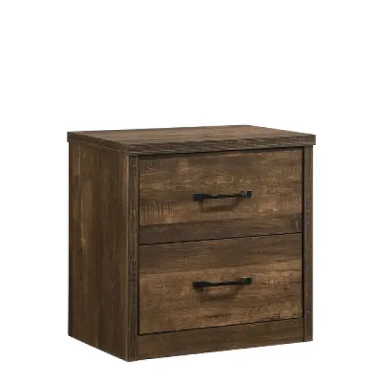 Culver Rustic 2 Drawer Nightstand with Usb Port Walnut - miBasics image {2}