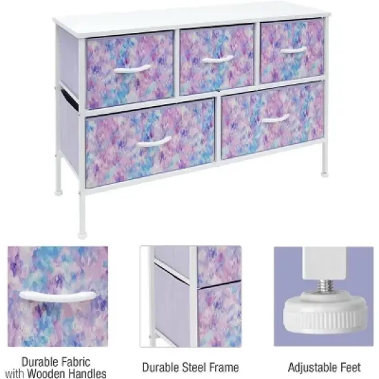 Sorbus Drawer Dresser for Office Bedroom Home and Purple image {3}