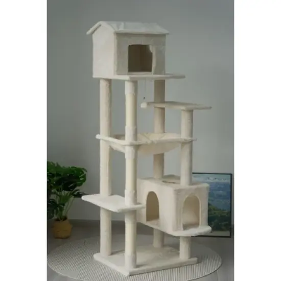 Racxily 63 Inches Multi-Level Large Cat Tree image {3}