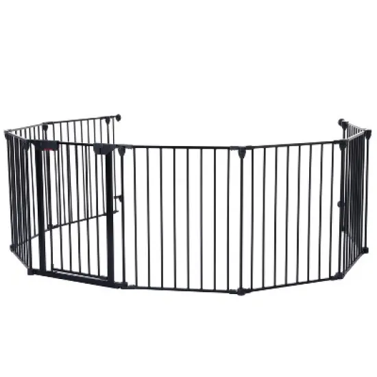 200" Adjustable Safety Gate 8 Panels Play Yard Metal Doorways Fireplace Fence Christmas Tree image {9}