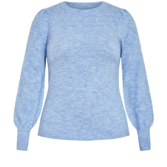 Women's Plus Size Nicky Pom Pom Sweater - sky blue | AVENUE image {4}