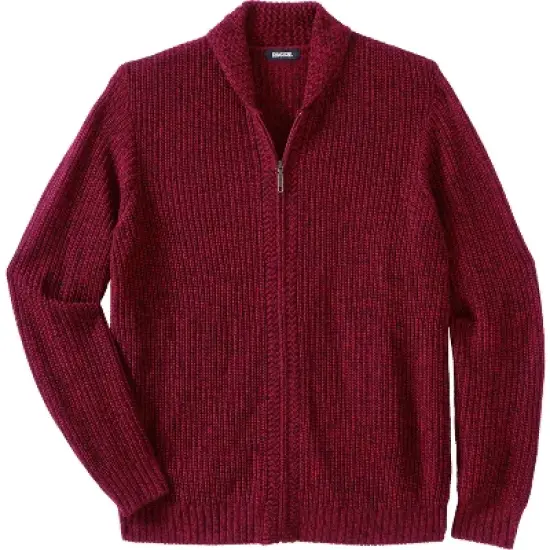 KingSize Men's Big & Tall Shaker Knit Zip-Front Cardigan image {4}