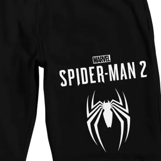Spider-Man 2 Game Logo Men's Black Sleep Pajama Shorts image {1}