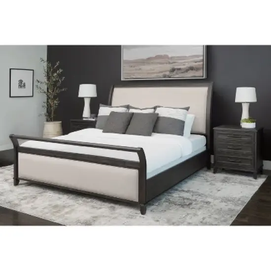 3pc Cindi Sleigh Bedroom Set Gray - Abbyson Living image {1}
