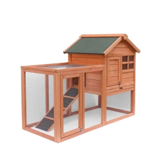Gulches Easily-assembled wooden Rabbit house Chicken coop kennels,Light Brown image {9}