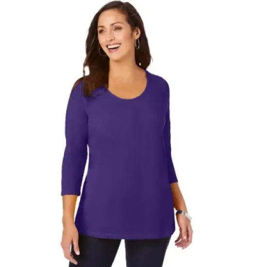 Jessica London Women&rsquo;s Plus Size Scoop-Neck Tee image {24}